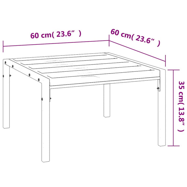 Schwarzer Garten-Sofatisch Lurena 60x60x35cm (Stahl)