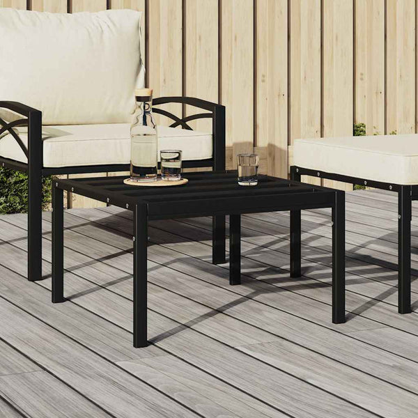 Schwarzer Garten-Sofatisch Lurena 60x60x35cm (Stahl)
