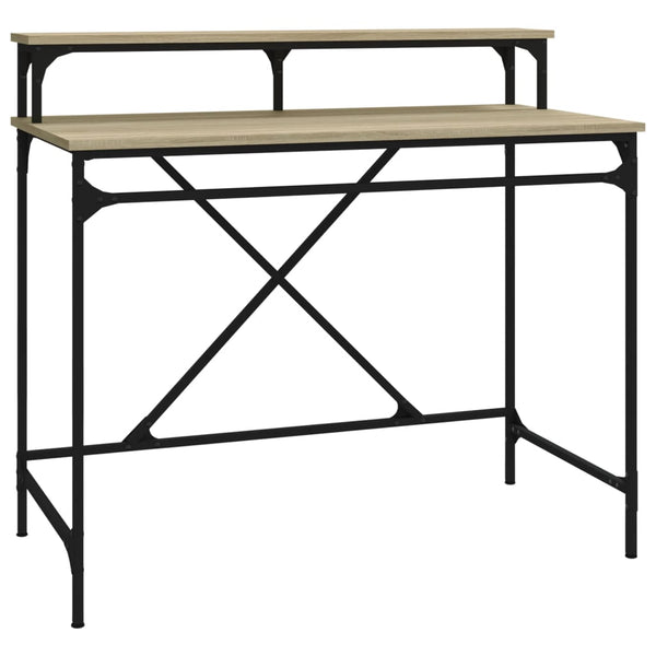 Sonoma Eiche Schreibtisch Franklin 100x50x90cm (Holz und Eisen)