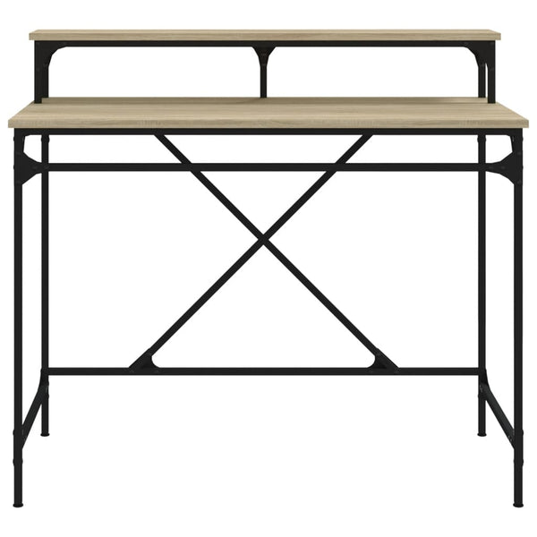 Sonoma Eiche Schreibtisch Franklin 100x50x90cm (Holz und Eisen)