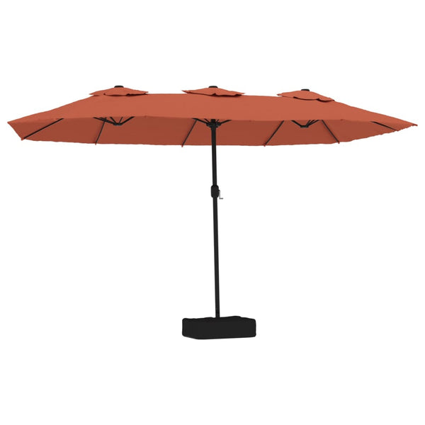 Terracotta, zweiflügeliger Sonnenschirm Banks 449x245cm