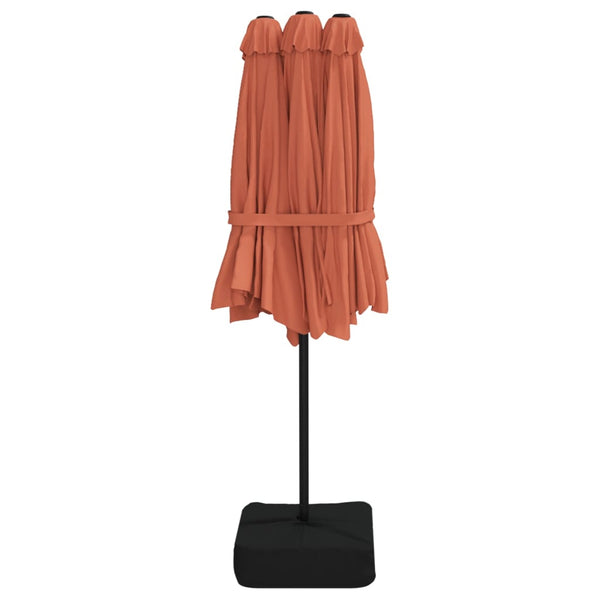 Terracotta, zweiflügeliger Sonnenschirm Banks 449x245cm