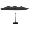 Anthrazitfarbener Doppelschirm mit LED-Beleuchtung Csik 449x245cm