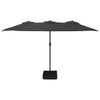 Anthrazitfarbener Doppelschirm mit LED-Beleuchtung Csik 449x245cm