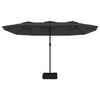 Anthrazitfarbener Doppelschirm mit LED-Beleuchtung Csik 449x245cm