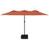 Terrakotta zweiflügeliger Sonnenschirm LED-Lichter Csik 449x245cm