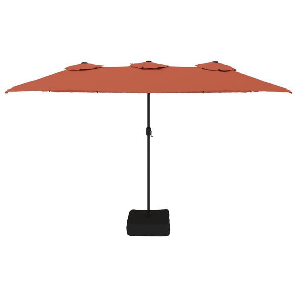 Terrakotta zweiflügeliger Sonnenschirm LED-Lichter Csik 449x245cm
