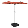 Terrakotta Sonnenschirm mit zwei Schirmen LED-Leuchten Cujmir 316x240cm