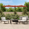 Terrakotta Sonnenschirm mit zwei Schirmen LED-Leuchten Cujmir 316x240cm