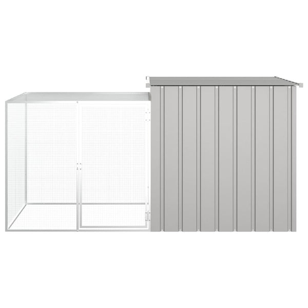 Grauer Kaninchenkäfig Henriet 200x91x100cm (verzinkter Stahl)
