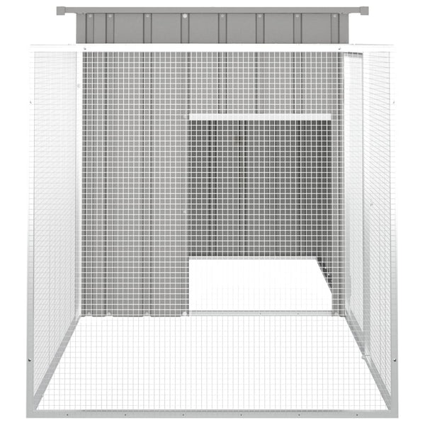 Grauer Kaninchenkäfig Henriet 200x91x100cm (verzinkter Stahl)