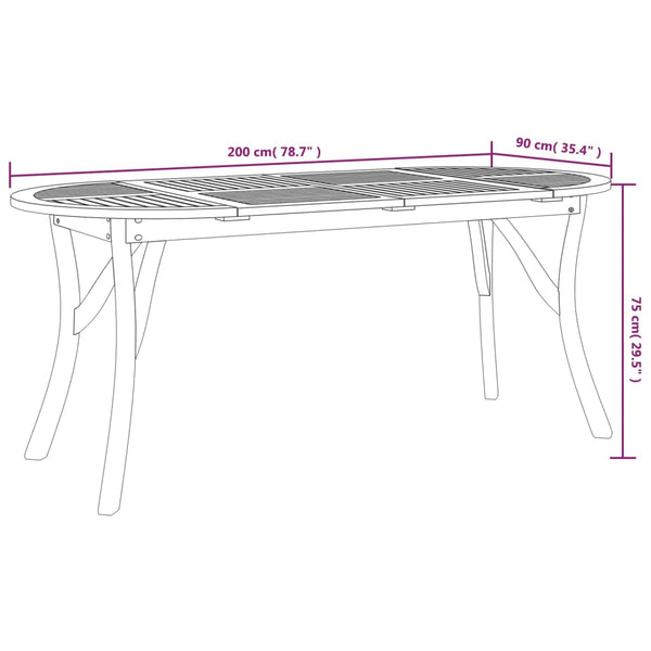 Gartentisch Norina 200x90x75cm (Akazienholz)