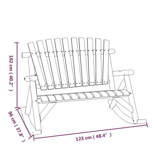 Carpatina Massivholz Gartenschaukelbank 123x96x102cm (2-Sitzer)