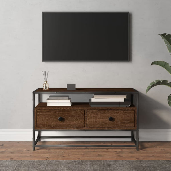 TV-Möbel Cristofor aus brauner Eiche 80x35x45cm (Holz)
