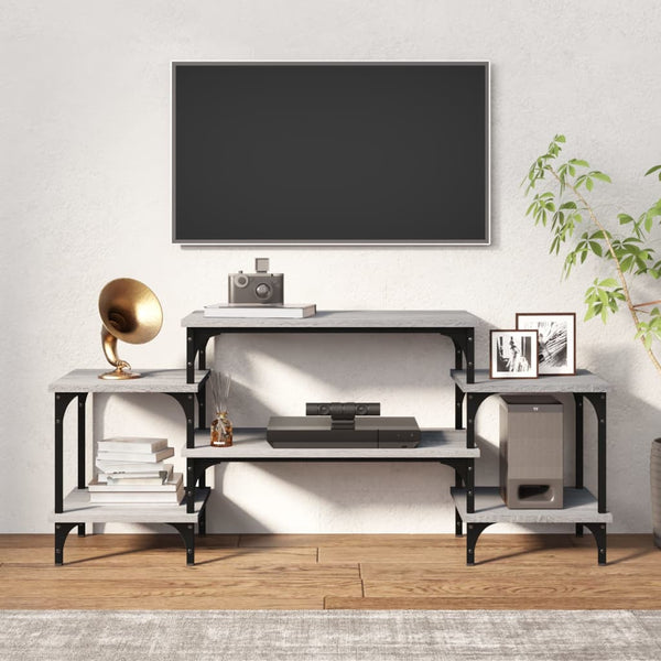 Graues TV-Möbel Justinian 117x35x52cm (Holz)