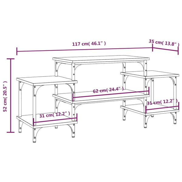 Braunes TV-Sideboard Justinian 117x35x52cm (Holz)