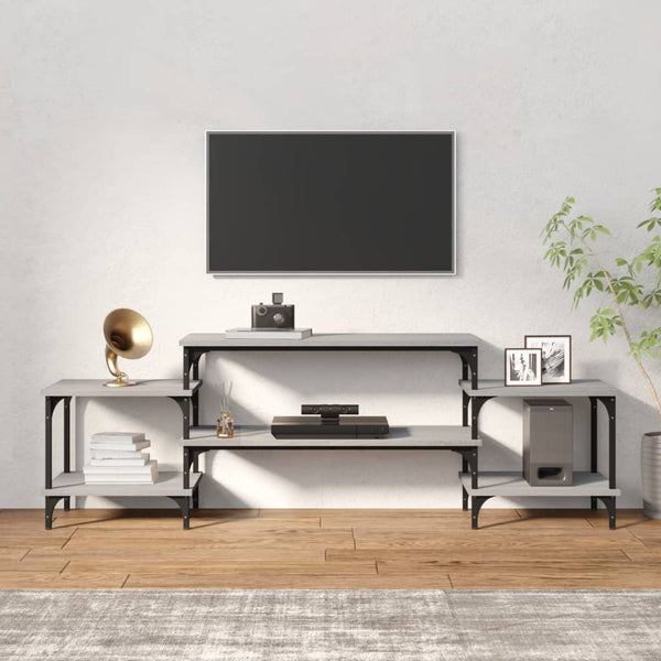 Graues TV-Möbel Justinian 157x35x52cm (Holz)