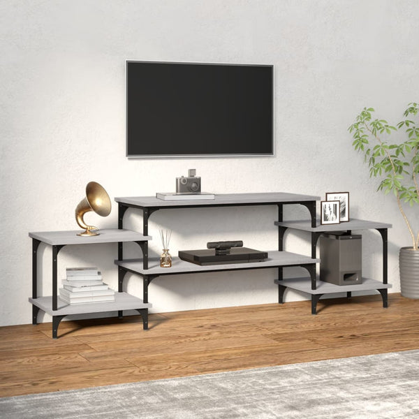 Graues TV-Möbel Justinian 157x35x52cm (Holz)