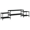 TV-Schrank Justinian, schwarz, 197x35x52cm (Holz)