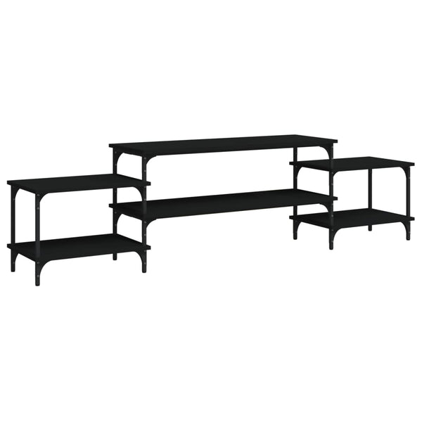 TV-Schrank Justinian, schwarz, 197x35x52cm (Holz)