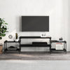 TV-Schrank Justinian, schwarz, 197x35x52cm (Holz)