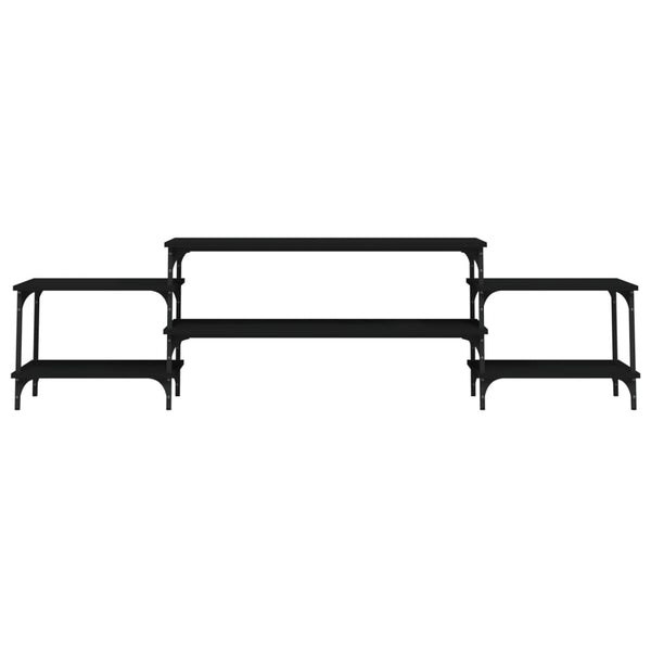 TV-Schrank Justinian, schwarz, 197x35x52cm (Holz)