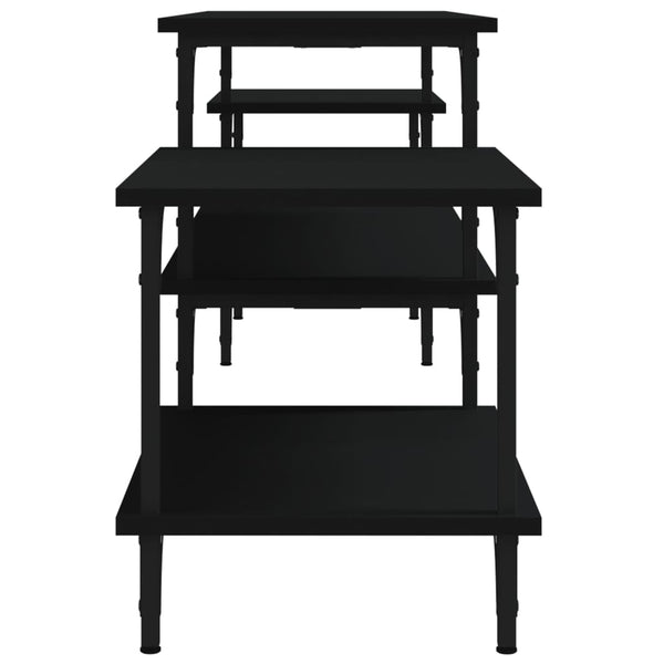 TV-Schrank Justinian, schwarz, 197x35x52cm (Holz)