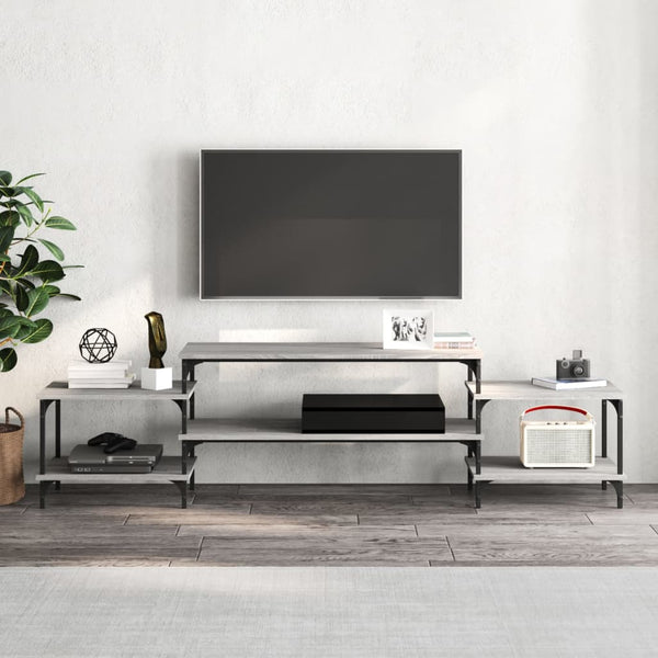 Graues TV-Möbel Justinian 197x35x52cm (Holz)