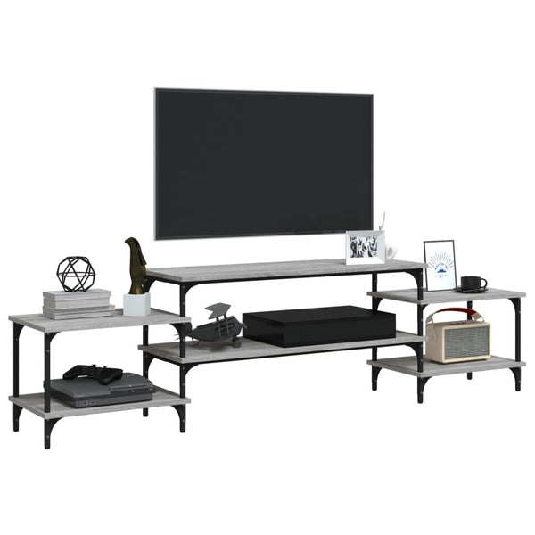 Graues TV-Möbel Justinian 197x35x52cm (Holz)