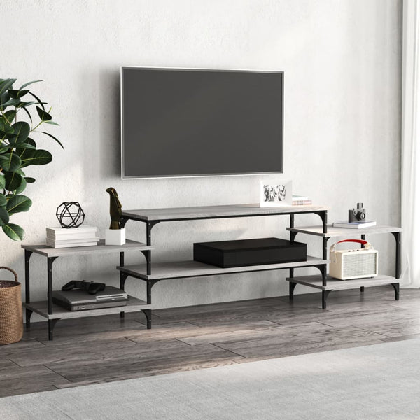 Graues TV-Möbel Justinian 197x35x52cm (Holz)