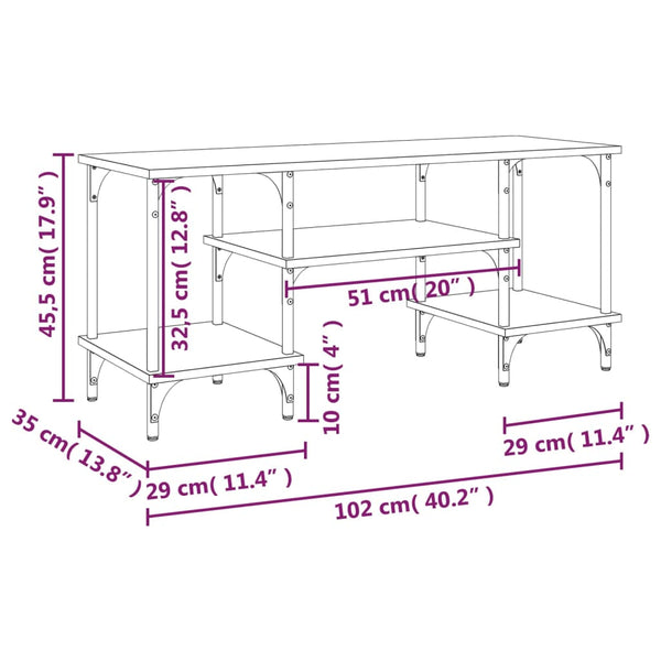 Graues TV-Möbel Axiniu 102x35x45,5cm (Holz)