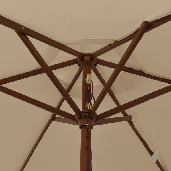 Taupefarbener Sonnenschirm Ebraheem für den Garten, 196x231cm