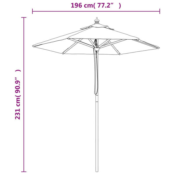 Taupefarbener Sonnenschirm Ebraheem für den Garten, 196x231cm