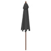 Anthrazitfarbener Gartenschirm Holzstiel Ischender 299x240cm