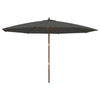Anthrazitfarbener Gartenschirm mit Holzpfahl Lauren 400x273cm