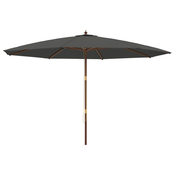 Anthrazitfarbener Gartenschirm mit Holzpfahl Lauren 400x273cm