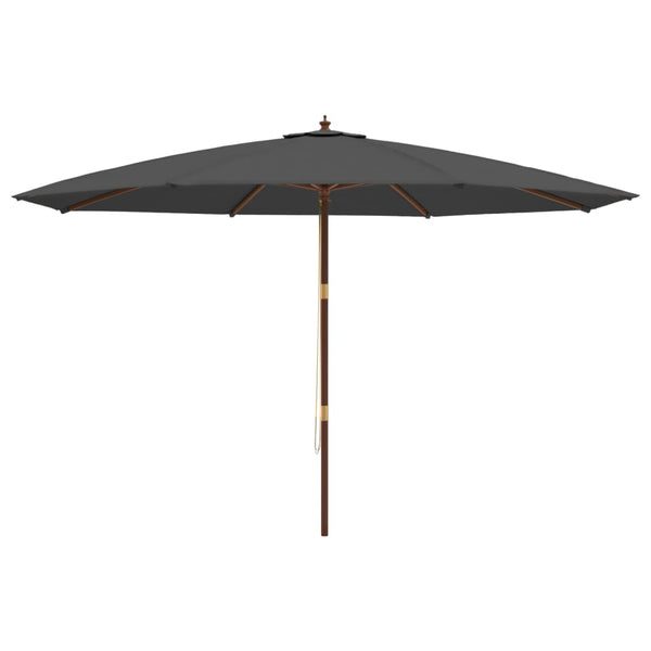 Anthrazitfarbener Gartenschirm mit Holzpfahl Lauren 400x273cm