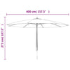Anthrazitfarbener Gartenschirm mit Holzpfahl Lauren 400x273cm