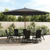 Anthrazitfarbener Gartenschirm mit Holzpfahl Lauren 400x273cm