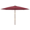 Weinroter Sonnenschirm Lauren 400x273cm (Holzstiel)