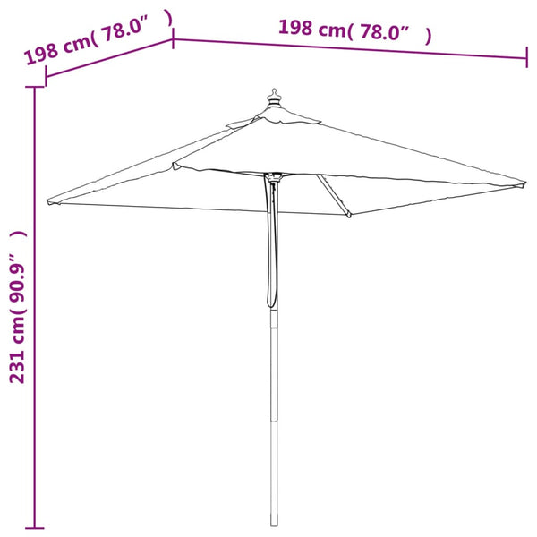 Terrakotta Sonnenschirm für Garten Sighismun 198x198x231cm