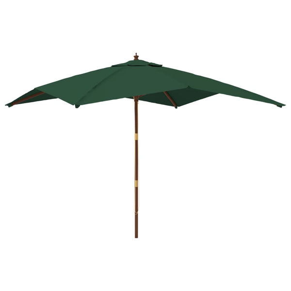 Grüner Gartenschirm Stefanie 300x300x273cm (Holzpfahl)