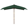Grüner Gartenschirm Stefanie 300x300x273cm (Holzpfahl)