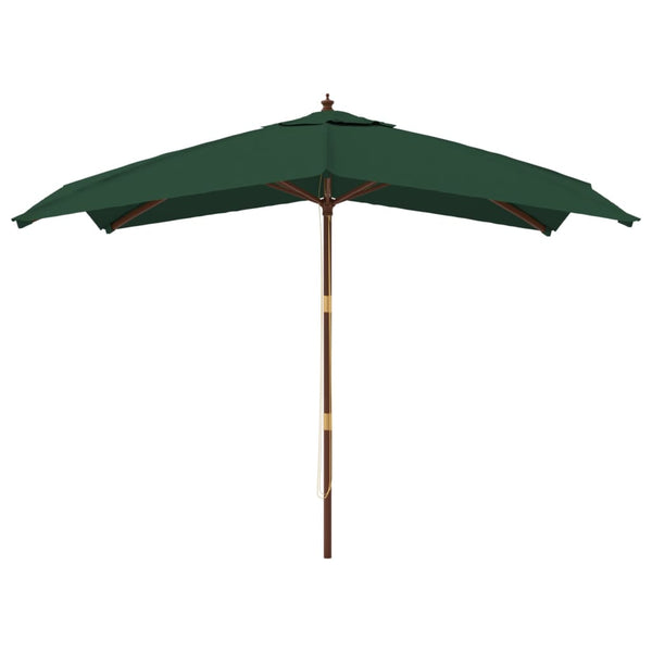 Grüner Gartenschirm Stefanie 300x300x273cm (Holzpfahl)