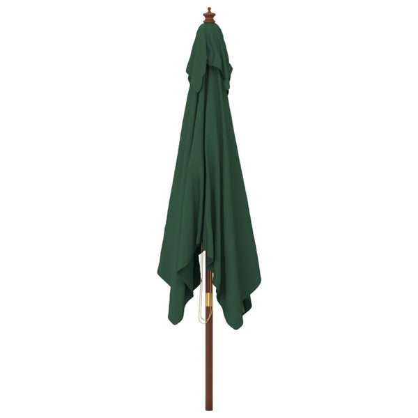 Grüner Gartenschirm Stefanie 300x300x273cm (Holzpfahl)