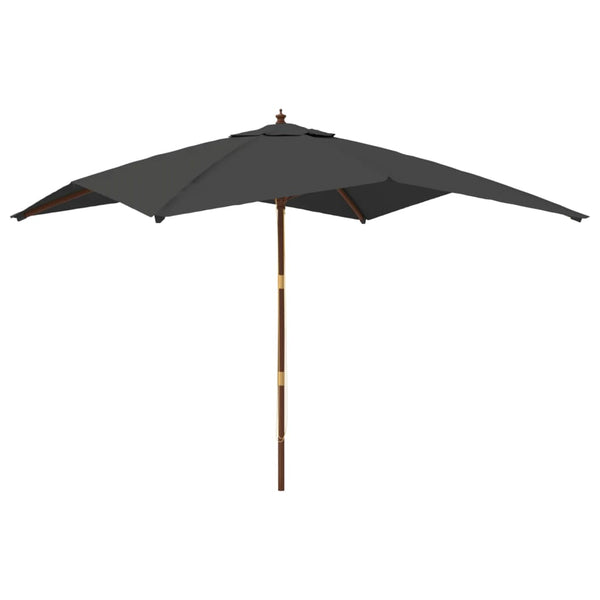Anthrazit Gartenschirm Holzpfahl Stefanie 300x300x273cm