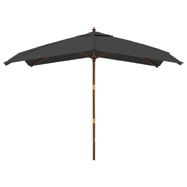 Anthrazit Gartenschirm Holzpfahl Stefanie 300x300x273cm