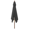 Anthrazit Gartenschirm Holzpfahl Stefanie 300x300x273cm