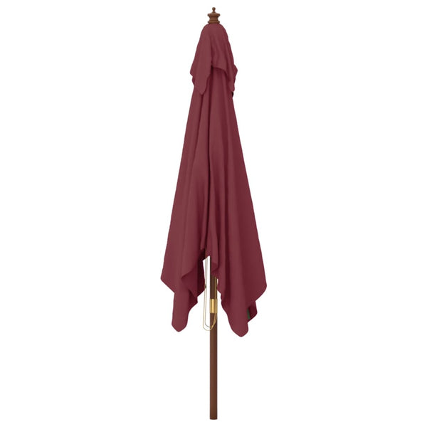 Weinroter Gartenschirm Stefanie 300x300x273cm (Holzpfahl)