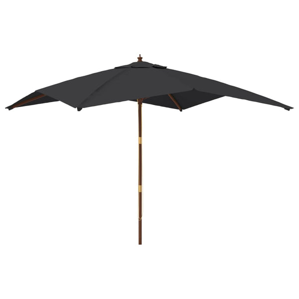 Schwarzer Sonnenschirm Stefanie 300x300x273cm (Holzpfosten)